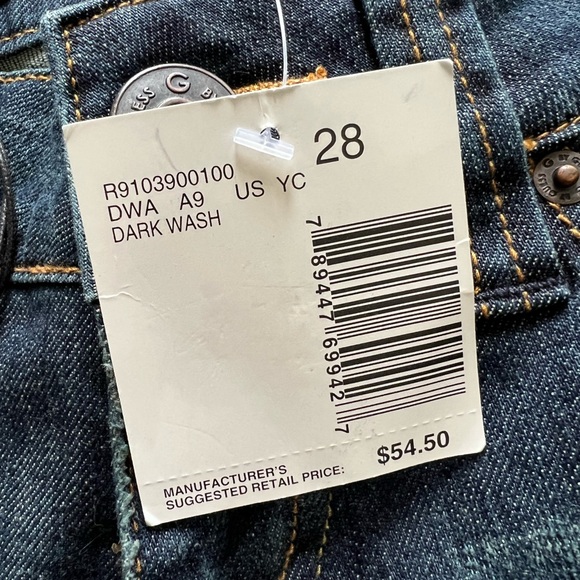 Guess Low Bootcut Distressed Dark Wash Jeans - Picture 8 of 8